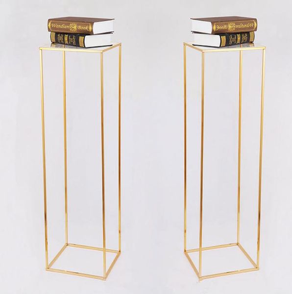 

2021 wedding decoration table centerpiece flower vase stand tall wedding columns gold decoration fast ship, White
