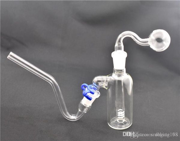 Raccogli cenere di vetro Kit da 14 mm a 45 gradi con adattatori gancio a J Clip Keck Pneumatici Tubo per bruciatore a olio in vetro da 14 mm Ashcatcher Bong Dab Oil Rigs Bong