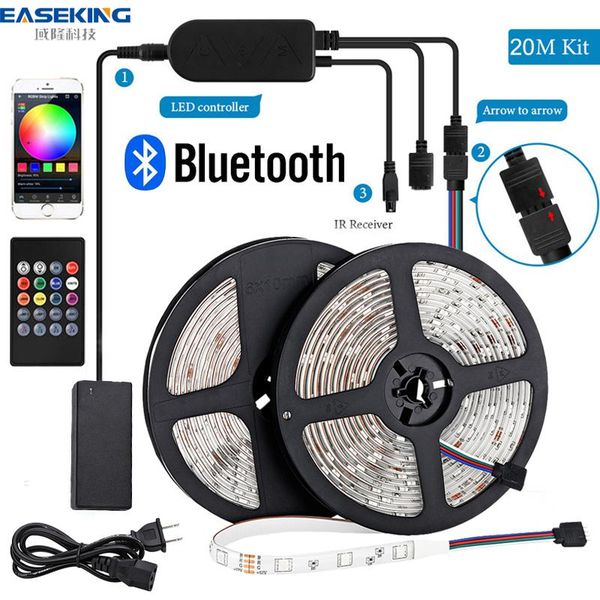 

easeking bluetooth led strips luces rgb dc12v dc24v flexible ribbon christmas lights for room lighting decoration