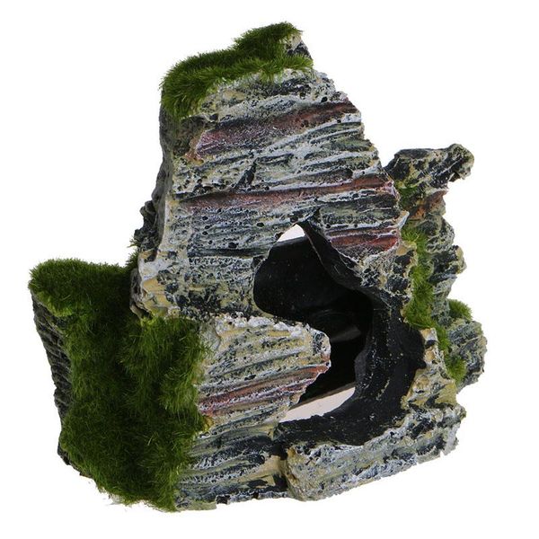 

decorations resin mountain view fish tank cave moss bridge decor aquarium rockery ornament j6pd wholesale drop