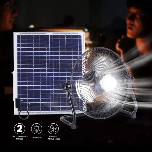 

solar lamps mobile fan light dc12v usb rechargeable 20w outdoor mini lamp 5200mah battery for camping carp bivvy fishing
