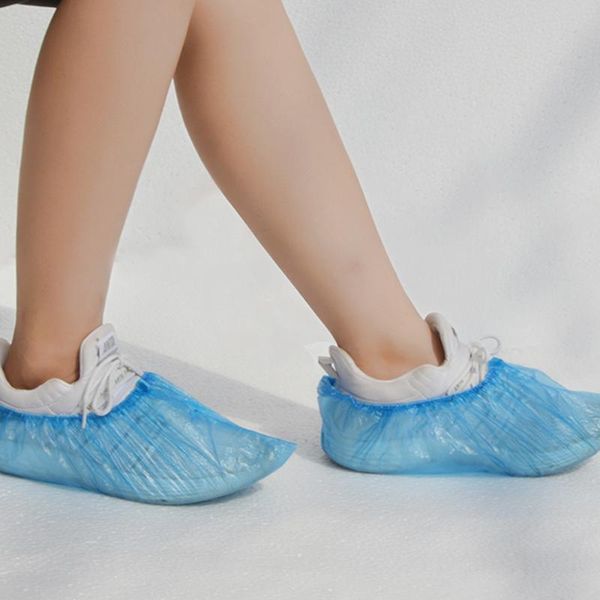 

pcs shoe covers thick disposable waterproof rain shoes slip-resistant rubber boot overshoes