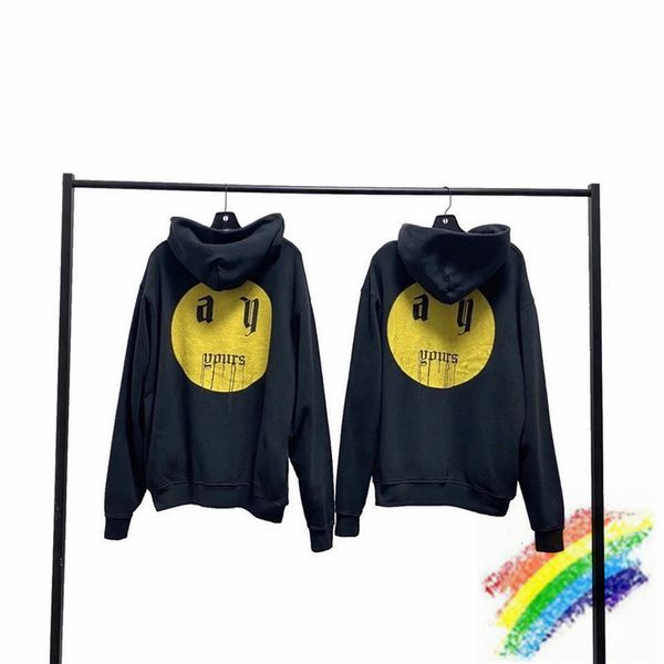 

hoodies limited classic askyurself hoodie men women 1:1 ay yellow sweatshirts crewneck pullover hooded sweatshirt, Black