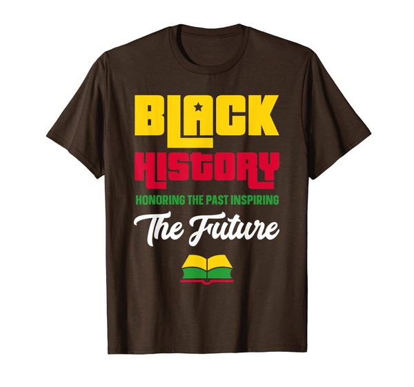 

honoring past inspiring future black history month t-shirt, White;black