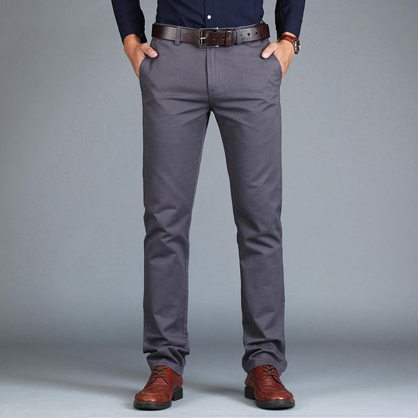 

men's pants small horse slim fit man trousers stretch business classic casual clothing fashion long for men, Black