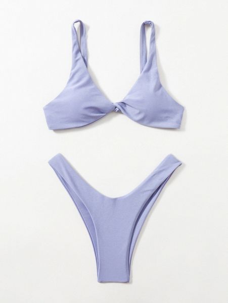 

twist front high cut bikini swimsuit a2hh#, White;black