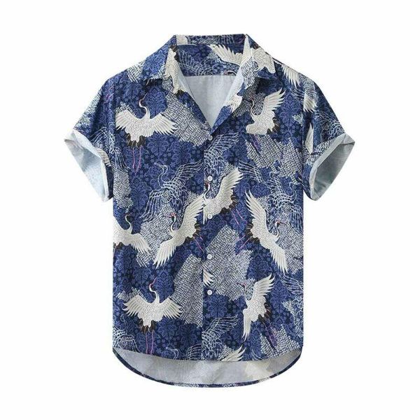 

shrits for men fashion summer mens shirt casual long sleeve buttons shirts blouse printed loose man men's, White;black
