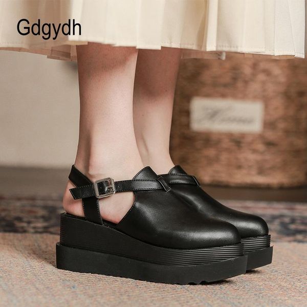 

dress shoes byqdy round toe platform women buckle slingback pumps mules casual soft leather wedge black khaki fashion zapatos