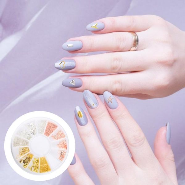 

nail drill & accessories 3 boxes alloy art charms decor manicure decal diy