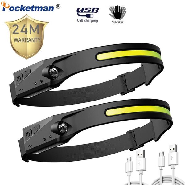 

headlamps most powerful 35000lm cob led headlamp waterproof headlight motion sensor head lamp usb rechargeable light torch