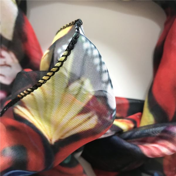 

VQQA chiffon cravat spring and autumn versatile ties women's decorative small square polyesterchiffon scarves spring and autumn versatile sc, Black;gray