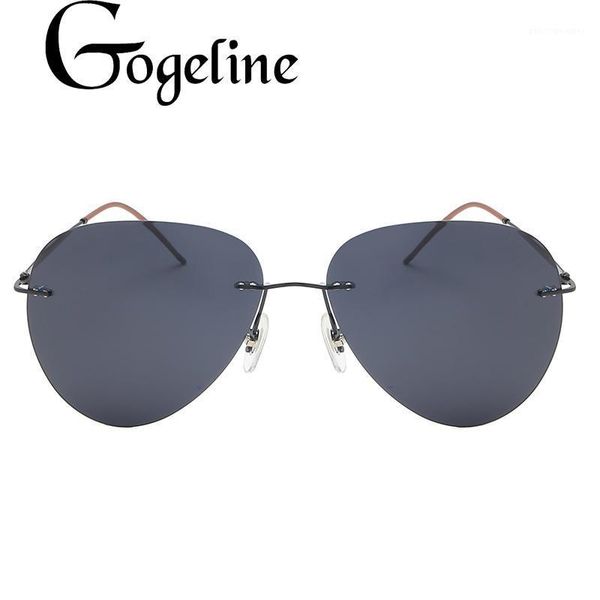 

sunglasses pilot rimless polarized light women men titanium frame driving sun glasses aviation polaroid night vision mirror lens, White;black