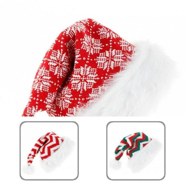 

beanies christmas lengthened striped plush beanie cap men women snowflakes for home
