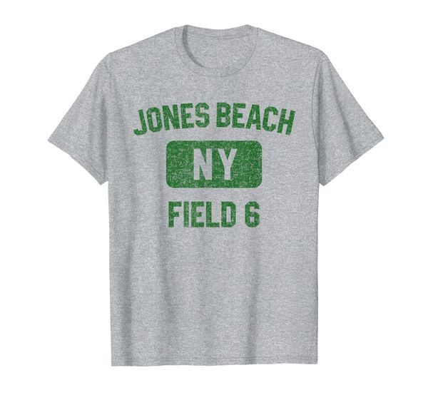 

Jones Beach T Shirt - Field 6 Gym Style Distress Green Print, Mainly pictures
