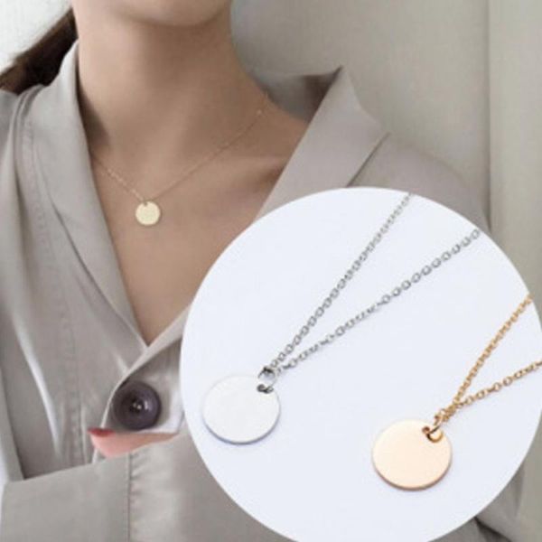

chains fashion simple necklace small disc clavicle chain for women holiday jewelry gifts, Silver
