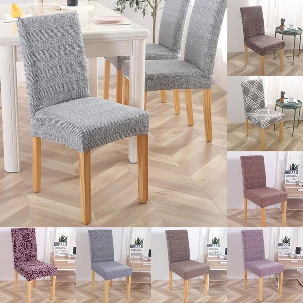 

jacquard plain dining chair cover spandex elastic slipcover case stretch for wedding el banquet*1 covers