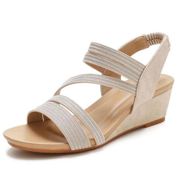 

summer retro women's sandals women casual wedge shoes woman comfort ladies open toe female platform beach, Black