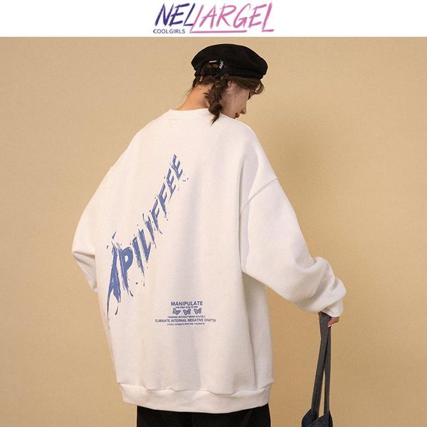

women's hoodies & sweatshirts nellargel women y2k kawaii harajuku 2021 female korean fashion vintage streetwear hoodie girl oversized k, Black