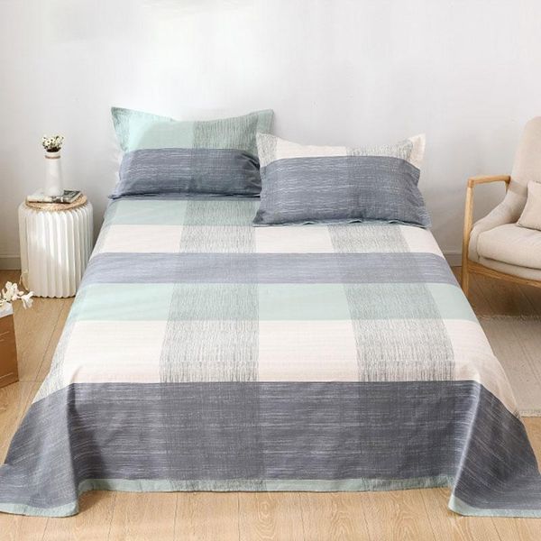 

sheets & sets bigbom bed no fading and pilling double cotton checkered sheet
