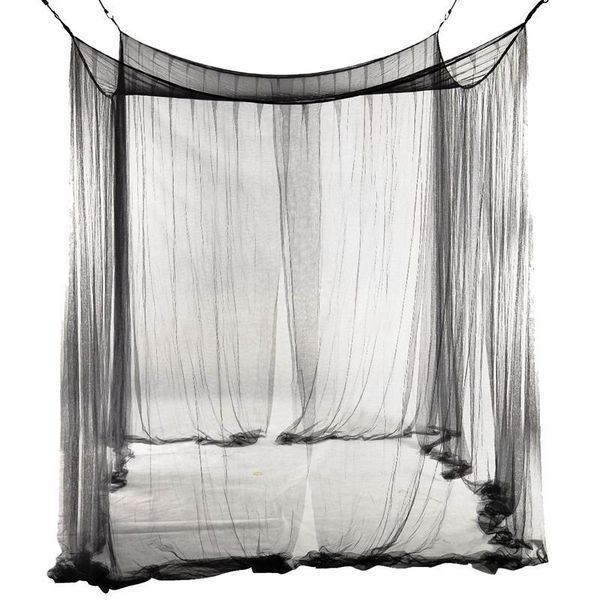 

mosquito net fashion-4-corner bed netting canopy for queen/king sized 190*210*240cm (black)