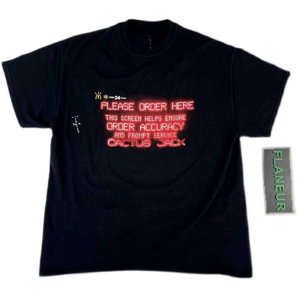 

men's tees fla independent travis scott style co branded mcdonald's grimace short sleeve t-shirt summer youth round neck, White;black