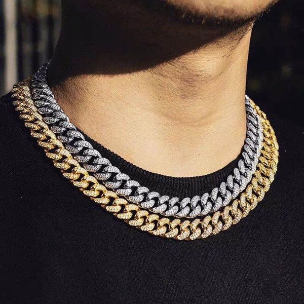 

2021brand est luxury gold silver color chunky zircon necklace cool fashion punk hip hop collar for women men's jewerly pendant necklace