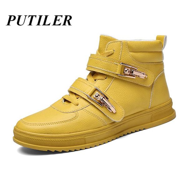 

boots fashion ankle men leather italian walking casual hip hop shoes men's military tactical yellow botas bot, Black