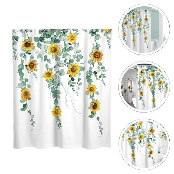 

shower curtains 1pc water tightness curtain decorative bath printed (white)