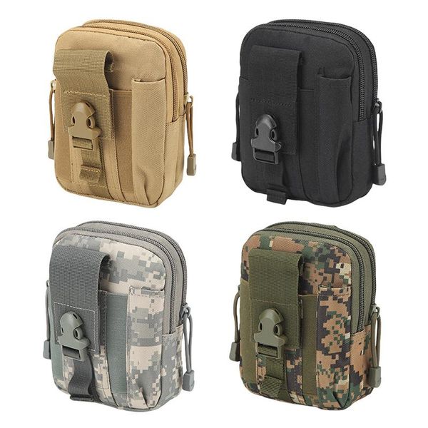 

outdoor bags 1pcs camouflage military tactical waist bag camping climbing wallet mobile phone nylon molle belt pouch running