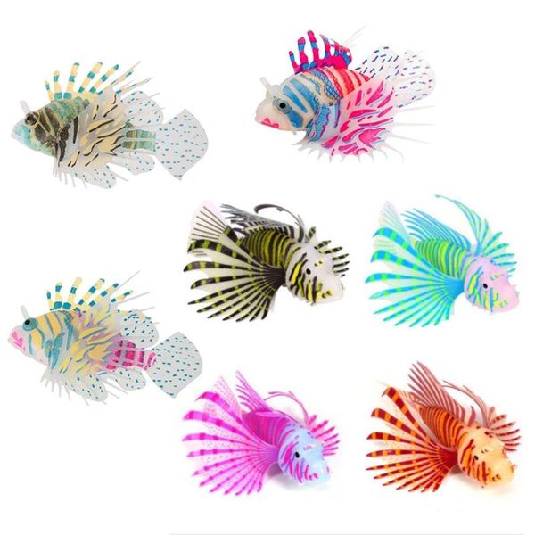 

pcs luminous simulation colored pterois volitans fish tank landscaping crafts decorations