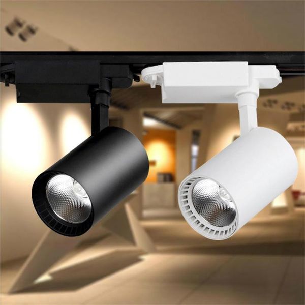

10w 20w 30w 40w 50w track lights white black aluminium tracking lamp rail lighting clothes shoes store halogen spotlight