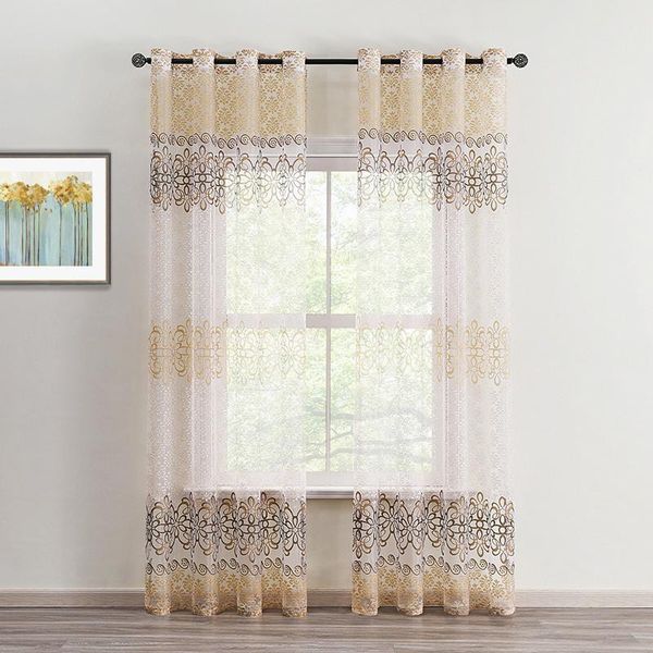 

curtain & drapes modern luxury floral sheer tulle window curtains for living room bedroom elegant grey fabric