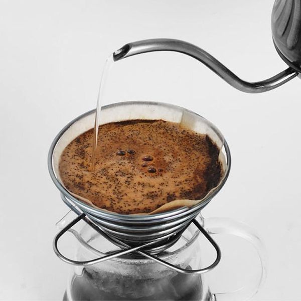 

coffee filters universal filter holder reusable collapsible stainless steel pour over cone dripper home cup for office travel