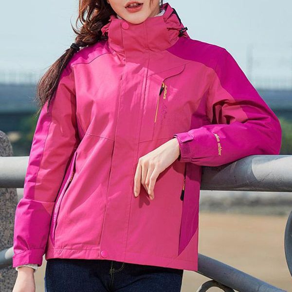 

women's jackets winter rain coat quick dry transition jacket long sleeve hooded hiking outdoor sport windproof #t2q, Black;brown
