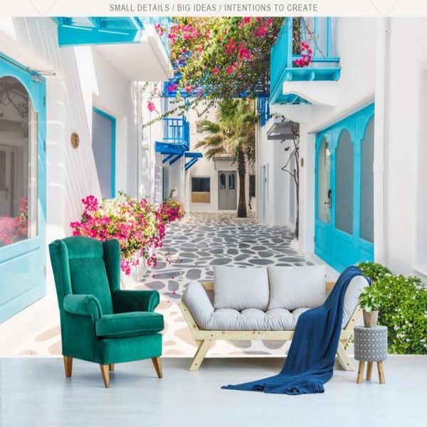 

wallpapers mediterranean greek santorini love sea po wallpaper custom 3d wall papers home decor living room bedroom paper murals