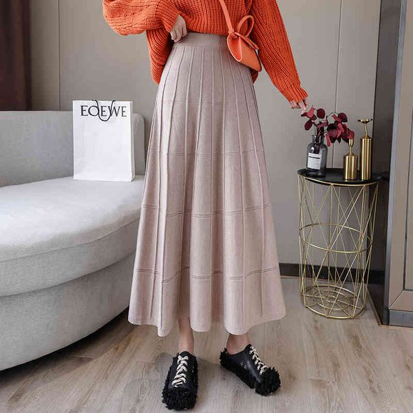

skirts autumn and winter fashion of linen wool skirt medium casual length from line to h2v7, Black