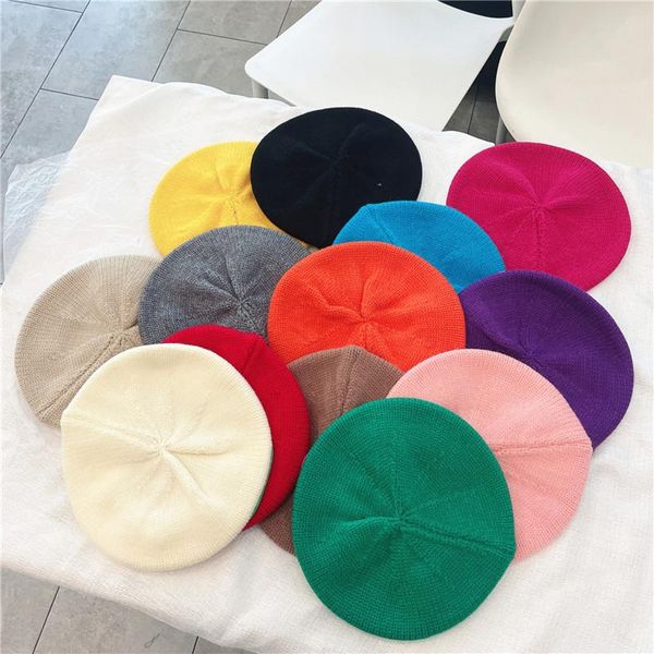 

caps & hats kids woolen hat baby toddler letter patterns knitted beanie beret warm bucket for autumn winter 2-8 years, Yellow
