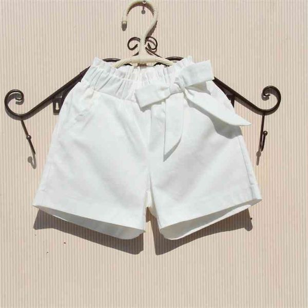 Летние шорты детей случайные твердые белые брюки подростковая школа девушка одежда пляжные брюки лук детей для девушек 2-16т 210622