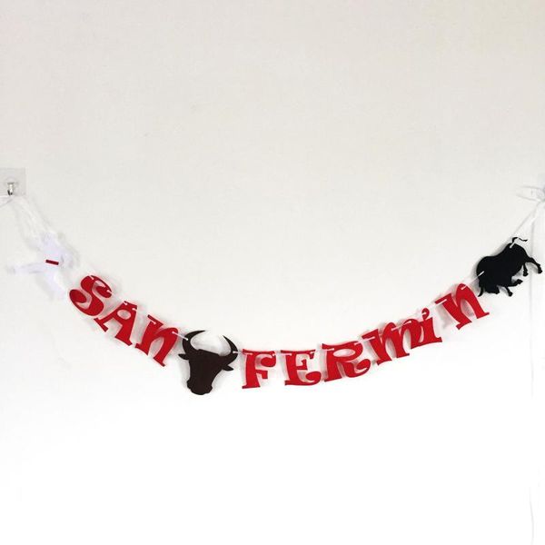 

party decoration san fermin day theme pull flag creative banner ornaments