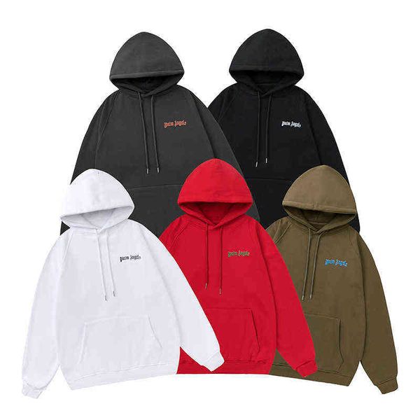 

niche autumn and winter chest small letter printed hoodie loose couple, Black