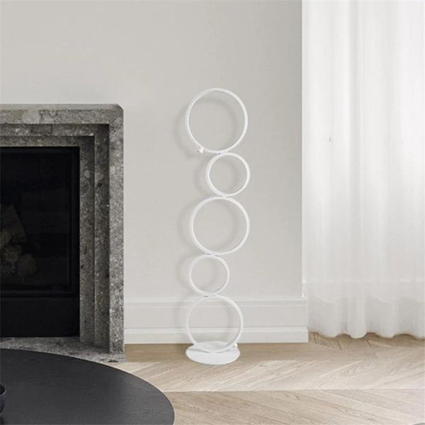 

floor lamps modern five rings for bedroom living room nordic led touch switch standing lamp home decor indoor lighting fixtures