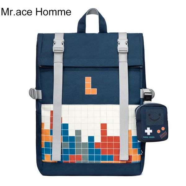 

backpack mah blue game style print lapwomen fashion school for girl waterproof travel college bag men bagback boy