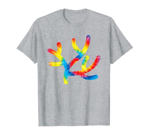 

tie dye coral rainbow print polyp reef hippie peace gift t-shirt, White;black
