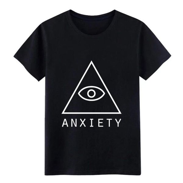 

men's t-shirts anxiety aesthetic vaporwave pyramid t shirt designs cotton s-3xl basic solid loose building spring original, White;black
