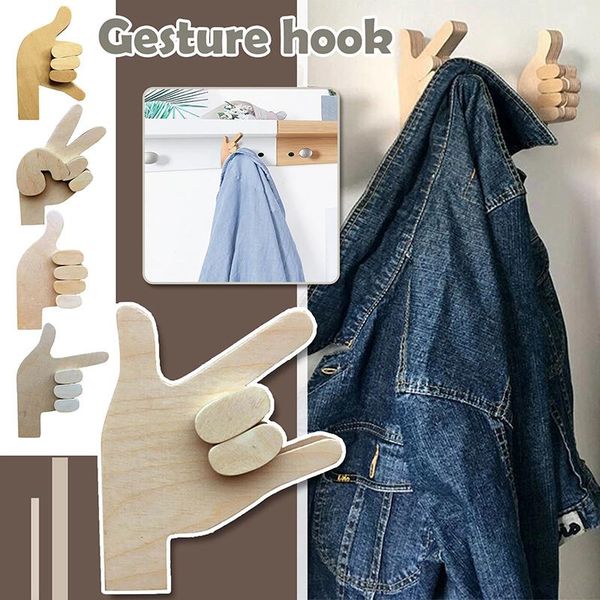 

hooks & rails wooden gestures coat hook creatives wall mounted hanger decorative for livingroom bedroom home storage organization