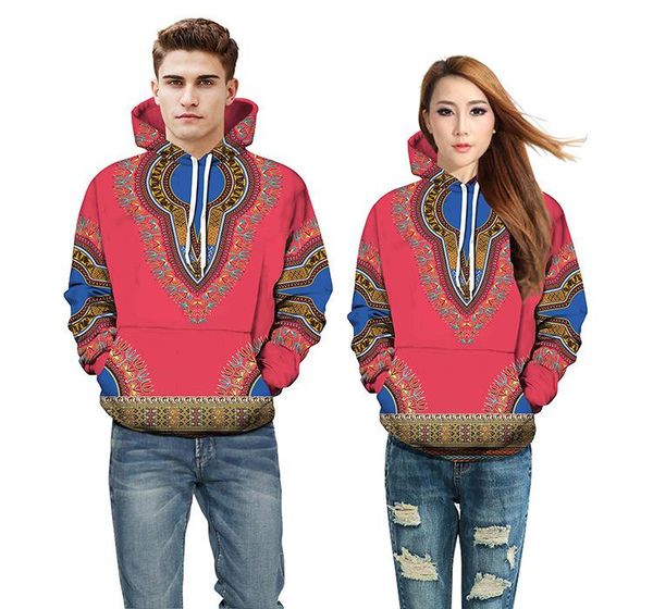 

ethnic clothing robe africaine special offer african dresses 2021 digital printing long-sleeved hooded sweater women, Red