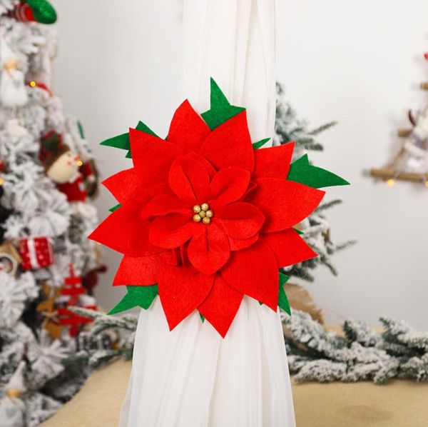 

other home decor christmas curtain decoration, creative flower tieback decorative rope (red)