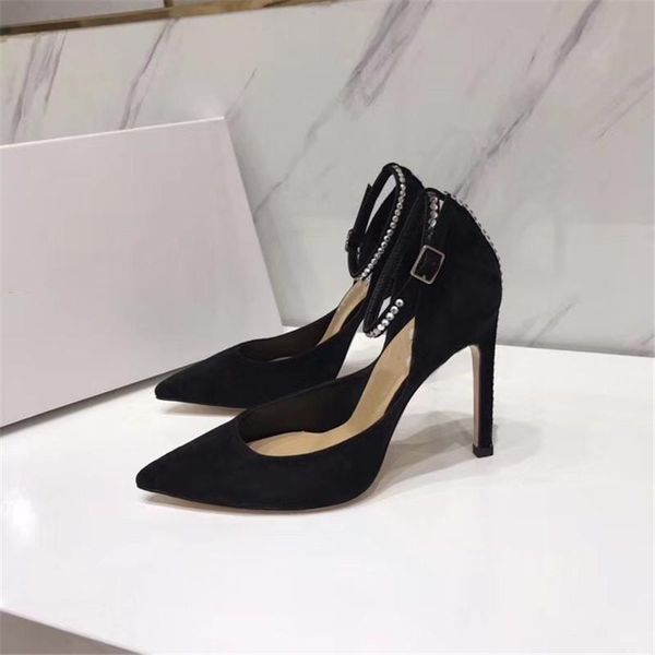 

dress shoes women multi solid color genuine leather high heels female shoe party wedding pointed toe, Black