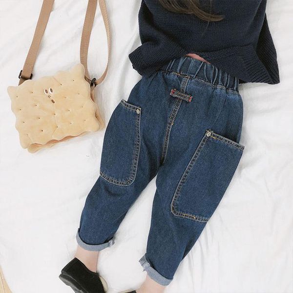 

jeans autumn style children's handsome feet pants trousers boys and girls personality comfortable all-match, Blue