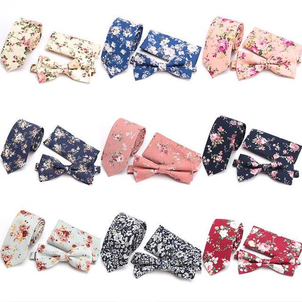

classic men's flower ties handmade cotton tie for men 6cm narrow floral neckties gift wedding party casual gravatas paisley bow, Black;gray